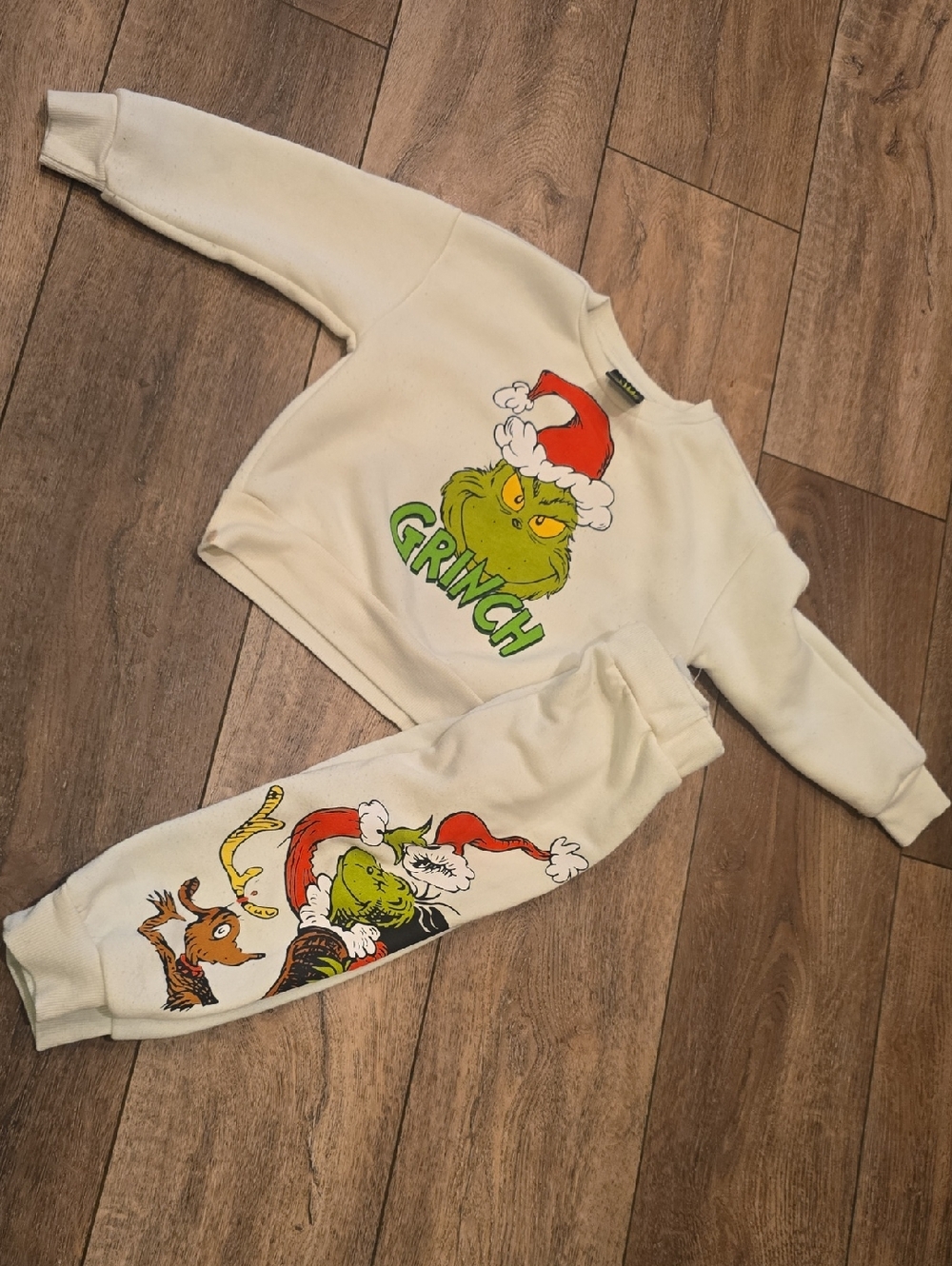 The Grinch Cream Kids Matching Set - Cozy Sweatshirt & Joggers